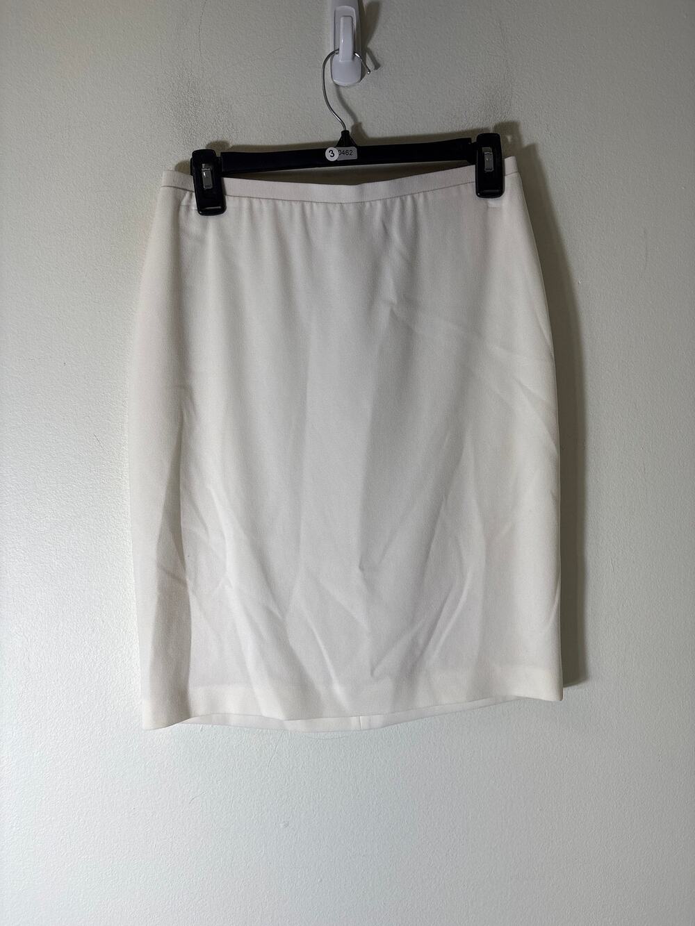 Elie Tahari Off White Back Zip Knee Length Pencil Skirt Sz 4
